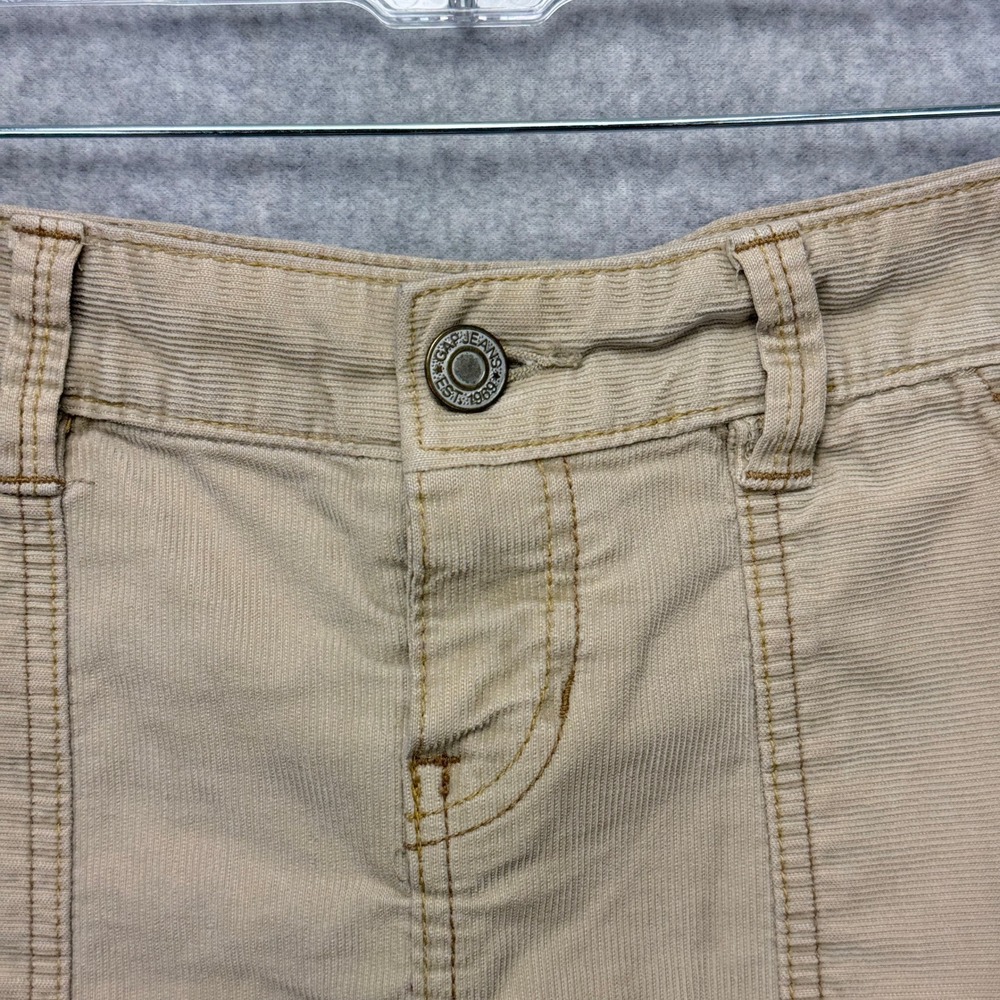 Vintage Y2K Gap Corduroy Mini Skirt Women 2 Tan, Preppy, Academic, Minimalist - Picture 3 of 5
